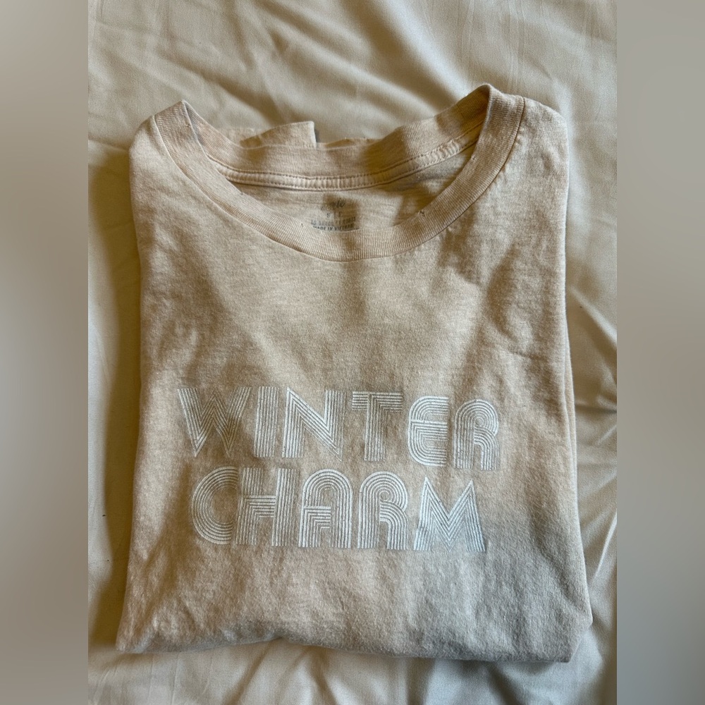 Aerie Winter Charm Beige T-Shirt